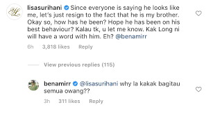 Ben amir terima panggilan kejutan daripada lisa surihani. Setelah Semua Orang Cakap Dia Seperti Saya Terimalah Hakikat Bahawa Dia Ialah Adik Saya Lisa Surihani Komen Dikata Wajah Serupa Ben Amir Media Hiburan