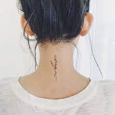 What Do Bow Tattoos On Back Of Legs Mean Tattoosonback Lavender Tattoo Back Of Neck Tattoo Neck Tattoos Women
