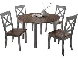 A La Carte Grey 5 Piece Round Table Set Dining Table Table Dining Room Sets