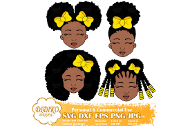 Download Black Girl Bundle Svg 2 Cute Afro Girl With Bow Svg Didiko Designs