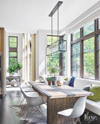upholstered banquette, dining room decor