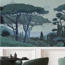 Papier Peint Fresque Intisse Semi Satine 3 Les Vert Toscane Papermint Decoclico En 2020 Papier Peint Fresque Toscane