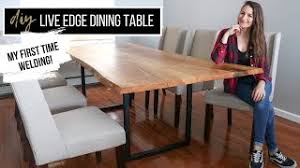 Cost efficient, simple yet modern looking tables with a unique design. Diy Live Edge Dining Table With Metal Legs My First Time Welding Youtube