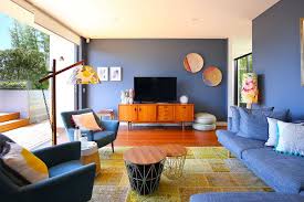 Find Mid Century Modern Living Room Reddit To Inspire You Blue Living Room Blue And Orange Living Room Living Room Orange