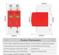DC SPD Surge Protective Device 2P 40KA 60KA 600V 800V 1000V Voltage  Protector Solar PV...