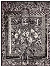 Vitthal God Pen Drawing Buddha Statue Pen Drawing Drawings