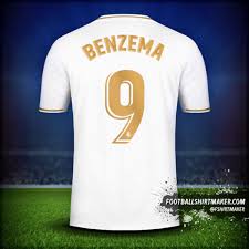 Real madrid will be using its own font for the uefa champions league and other matches played outside the auspices of la liga. Real Madrid Cf 2019 20 Shirt Number 9 Benzema Custom Football Shirts Real Madrid Custom Shirts