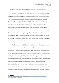 The reader is oriented to the significance of the study and the research questions or hypotheses to follow. Doc The Process Of Writing A Research Paper Format And Linguistics Features Ana Stefanelli Academia Edu