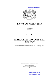 Paragraph 1 citation and commencement. Act 543 Petroleum Income Tax Act 1967 Expense Tax Deduction