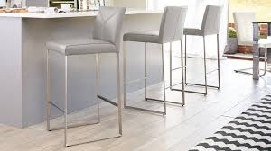 Elise White Faux Leather Bar Stool Set Of 2 Leather Bar Stools White Leather Bar Stools Modern Bar Stools