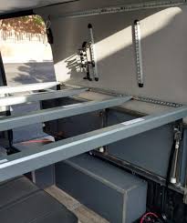 Sprinter Van Diy 3 Panel Platform Bed On L Track Sprinter Van Campervan Bed Van Conversion Interior