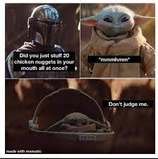 Baby Yoda On Instagram High In Protein It Is Yoda Funny Yoda Meme Star Wars Humor