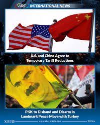 USA–CHINA: The United States and China have agreed to temporarily reduce  reciprocal tariffs, with U.S. duties