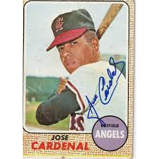 Jose Cardenal California Angels Signed 1968 Topps Card #102