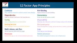 Before going into the specific points (factors), it is worth to understand what are they trying to achieve. 12 Factor App Principles And Cloud Native Microservices Dzone Microservices