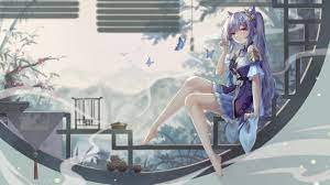 Genshin Impact Keqing Genshin Impact Barefoot Chinese Classical 4k Wallpaper Hdwallpaper Desktop In 2021 Nightcore Hd Wallpaper Wallpaper