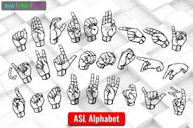 Animating the stroke of an svg is perfect for simulating handwriting. Asl American Sign Language Alphabet Svg Graphic By Able Lingo Creative Fabrica
