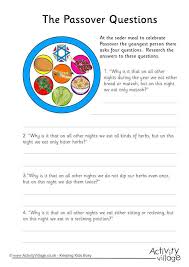 How to prepare your child. Passover Ks2sheets Lesson Answers Activities 4th Gradesheet Jaimie Bleck