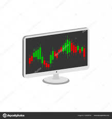 Display With Candlestick Trading Chart Stock Market Symbol