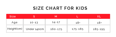 Size Chart Li Ning Pakistan