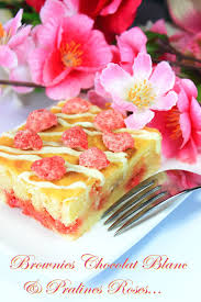 Brownies Chocolat Blanc Pralines Roses Brownie Chocolat Brownies Chocolat Blanc Gourmandise