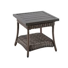Small round glass patio side table. Patio Side Accent Tables Patio Tables The Home Depot Canada