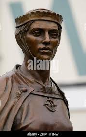 The statue of Licoricia of Winchester at The Arc in Winchester which was  meant to be unveiled by the Prince of Wales but who tested positive for  Covid-19 and is now self-isolating.