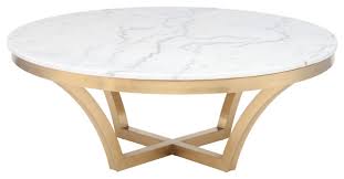 Coffee table, followed by 327 people on pinterest. Round Marble Coffee Table With Brushed Gold Base Transitional Coffee Tables By Advanced Interior Designs Houzz
