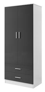 In this episode of one minute english, #paul #colto teaches you the difference between a cupboard, a chest of drawers and a. Reflect High Gloss 2 Door 2 Drawer Combination Plain Wardrobe In Grey Matt White Online4furniture Co Uk Online4furniture