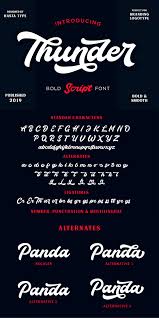 They are organized into highly regular formal types similar to cursive writing and looser, more casual scripts. Thunder Script 211997 Brush Font Bundles Bold Script Font Lettering Fonts Font Design Alphabet
