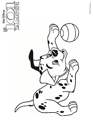 coloriage 101 dalmatiens chiot balle emoji pensant