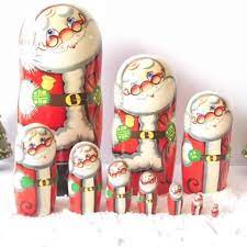 6pcs beautiful wooden nesting dolls lovely russian dolls for playing decoration. Santa Babushka Nesting Dolls Christmas Decor Australia Nz