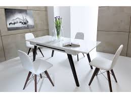 These dining room sets come in a variety of finished and sizes to suit any home, whether a matching dining set is an easy way to achieve a coordinated look for every size and space. White High Gloss Dining Room Furniture Set Extending Table With Dark Oak Legs And 4 White Chairs Impact Furniture