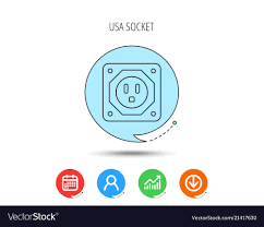 Usa Socket Icon Electricity Power Adapter Vector Image On Vectorstock
