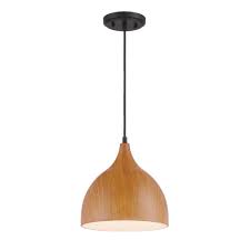 Designers Fountain Hana 1 Light Robusta Wood Style Finish Hanging Pendant 3546 319 The Home Depot In 2020 Wood Pendant Light Wooden Pendant Lighting Pendant Light