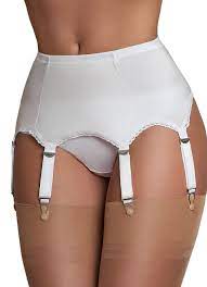 Nylon diane in flexi poses. 6 Strap Plain Suspender Belt Suzanne Charles
