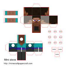 Papercraft Mini Advanced Action Figure Steve No Toothpicks Paper Crafts Action Figures Minecraft Printables