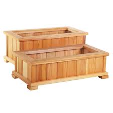 Wood Country Rectangle Cedar Wood Boise Patio Planter Boxes Set Of 2 Www Hayneedle Com Wooden Planter Boxes Wooden Planters Planter Boxes