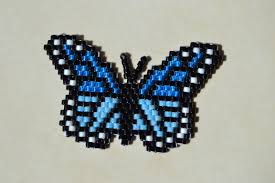 Blue Butterfly Papillon Bleu En Brik Stitch Boncuk Boncuk Desenleri Taki