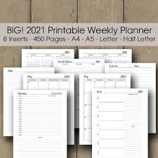 2021 Printable Planner Insert 2021 Diary 365 Days Printable A4 A5 Half Letter Letter 2021 Student Notes 365 Daily Refill 2021 Diary In 2020 Planner Inserts Printable Weekly Planner Printable Planner Inserts