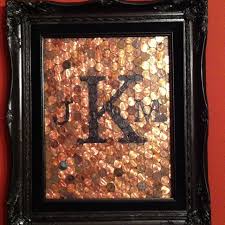 Traditional Gift For 7th Wedding Anniversary Is Copper Pennies Old Frame With New Paint In Copper Anniversary Gifts Copper Gifts Anniversary Gifts For Him