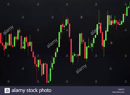 Stock Graph Or Forex Graph Or Candlestick Chart On Black