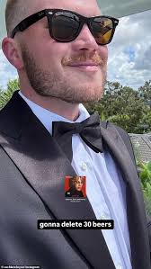 Ruby Brownless is the picture perfect bride in family portrait as US  country star Zac Bryan and AFL greats suit up for her 'wedding week'