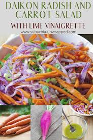 We love the combination and flavor of these ingredients, so much that we can never just have one bowl! Carrot And Purple Daikon Radish Salad Recipe Suburbia Unwrapped