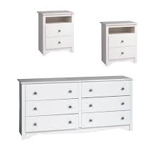 Alfordson bedside table rgb led nightstand 3 drawers 4 side high gloss sponsored. 3 Piece Set With 2 Nightstands And Dresser In White Finish Walmart Com Walmart Com