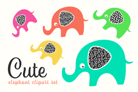 Download Cute Elephant Clipart Set Graphic By Dtcreativelab Creative Fabrica PSD Mockup Templates