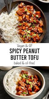 Baked Tofu With Spicy Peanut Sauce Short Girl Tall Order Tofu Recipes Vegan Vegetarian Recipes Vegan Peanut Sauce