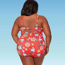 Women S Plus Size Slimming Control Shirred One Piece Swimsuit Dreamsuit By Miracle Brands Red Affi One Piece Swimsuit Scalloped One Piece Swimsuit One Piece
