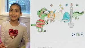 Последние твиты от google doodles (@googledoodles). Girl 6 Wins Doodle For Google Contest With Adorable Dinosaur Drawing Abc7 San Francisco