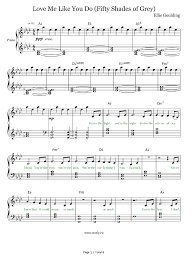 Love Me Like You Do Fifty Shades Of Grey Theme Stave Preview 1 Free Piano Sheet Music Piano Chords Piano Music Sheet Music Love Me Like